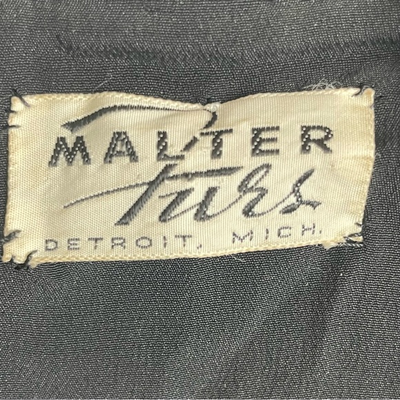 Vtg Women’s Evening Jacket Black Soutache w/ Real Fur Detachable Collar Sz 8 Fit - Picture 2 of 5